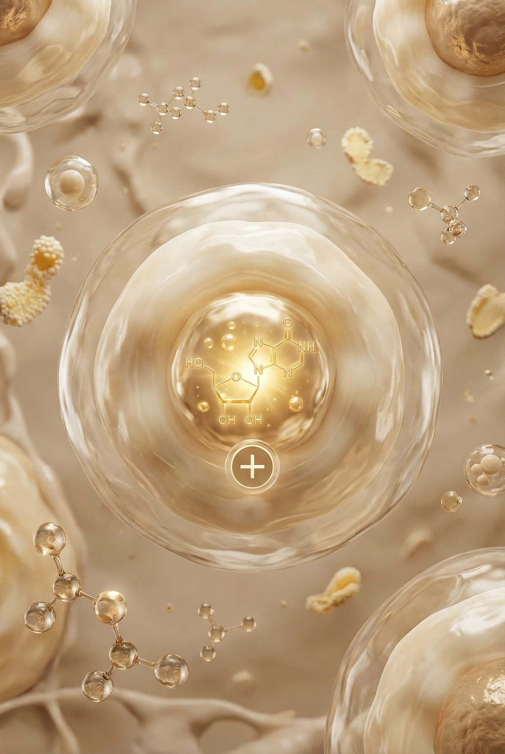 El NR es una variante estructural de la vitamina B3, valorada científicamente por su ruta metabólica única hacia la síntesis de NAD+ - ilustracion molecula NAD+