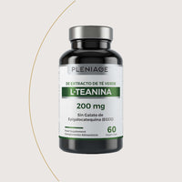pleniage l-teanina de extracto de te verde sin EGCG sin galato de epilogatequina sin cafeina 200 mg 60 caps - frontal - con hilo