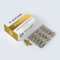 pleniage pro NAD plus suplemento antiedad con resveratrol, NADH, berberina, vitamina C y acido hialuronico - 60 capsulas veganas - un blister fuera
