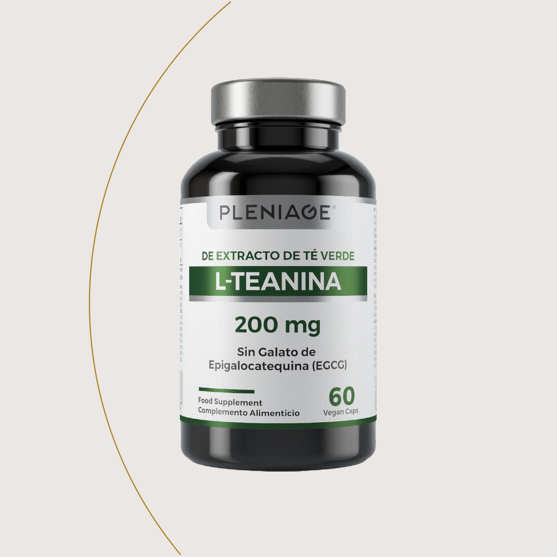 PLENIAGE® L-TEANINA | 200 mg Extracto Natural de Té Verde (Sin Cafeína ni EGCG)
